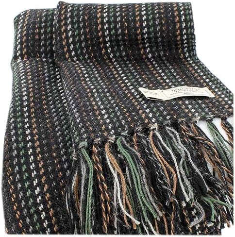 Mucros Weavers Classic Irish Wool Scarf – Natural Traditional Herringbone, Natural (Off White), One size in Kuwait