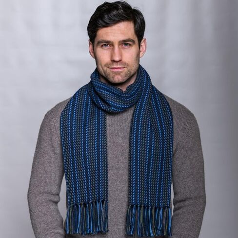 Mucros Weavers Classic Irish Wool Scarf – Natural Traditional Herringbone, Natural (Off White), One size in Kuwait