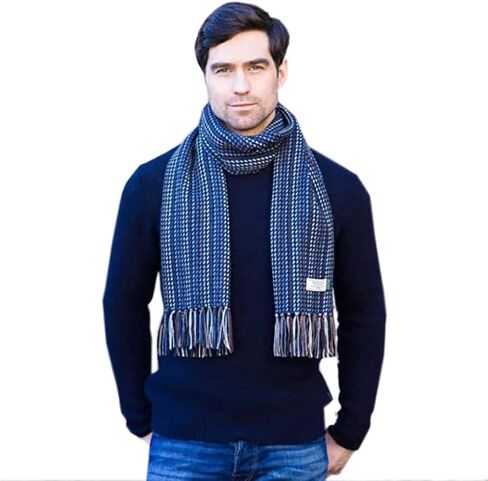Mucros Weavers Classic Irish Wool Scarf – Natural Traditional Herringbone, Natural (Off White), One size in Kuwait