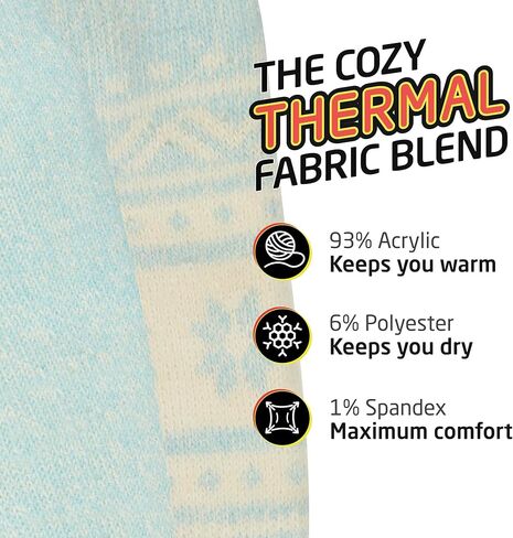 HOT FEET Thermal Socks For Women - Warm & Thick Insulated Crew Socks for Cold Winter Weather, Cute Colorful Womens Warm Socks in Kuwait