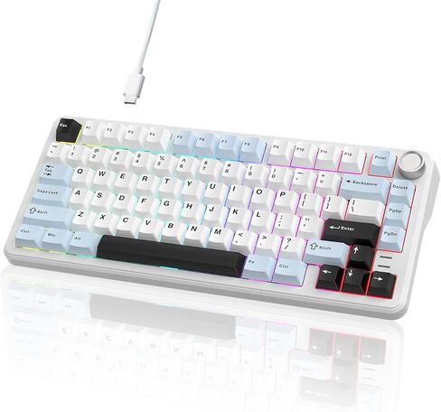75 Gasket Mechanical Keyboard with Flippable 1.14’’ TFT Screen | Five-Layer Padding & Knob RGB Hot Swap Custom Keyboard for Win/Mac Up to 5 Device in Saudi Arabia