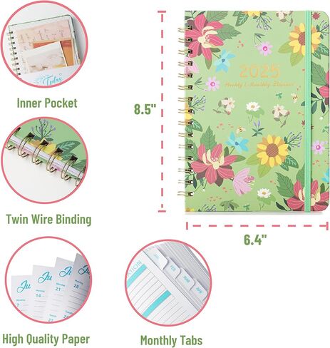 Mr. Pen- 2025 Planner, 6.4"x8.5", Blossom Pink, 2025 Planner Weekly and Monthly, 2025 Weekly Planner 2025, 2025 Monthly Planner 2025 Calendar Monthly Planner 2025, 2025 Calendar Planner 2025 in Saudi Arabia