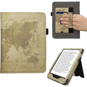 حافظة kwmobile متوافقة مع حافظة Amazon Kindle Paperwhite (10. Gen - 2018) - غطاء للقارئ الإلكتروني مع إغلاق مغناطيسي - رمادي in Kuwait
