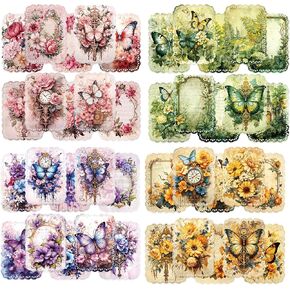 Lace Scrapbook Paper, Obujopal 10 Sheets Vintage Junk Journal Paper Supplies for Card Making Collage Retro Journal Background Notepad Writing Diy Craft Decoration, 10 Patterns, 4.9x6.9 inch (WWMY03)