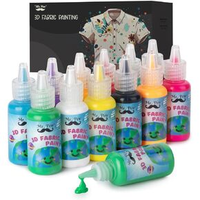 Mr. Pen- 3D Fabric Paint Set, 12 Colors, 0.67 oz, 3D Paint for Fabric, 3D Paint, 3D Paint for Clothing, T-Shirt Paint, 3D Paint for Crafts, 3D Fabric Paint, Fabric Paint for Clothes