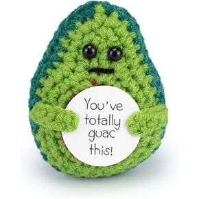 Funny Positive Potato Pickles Doll, Handmade Emotional Support Crochet Plant, Cheer Up Gift for Friends, Family and Lover, Mini Knitted Decor for Home Office Car (Pear)