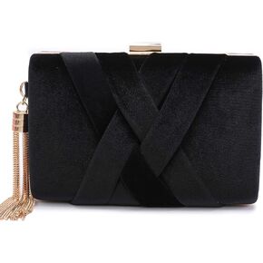CARIEDO Women's Handbag Tassel Evening Clutch Cross Body & Shoulder Bag Bridal Purse for Wedding Prom Night Out Party