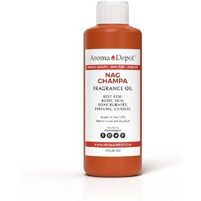 Nag Champa 4 oz. Fragrance Oil I Perfume I Skin Oil I Scented Oil. DIY Projects Such as Candles, Bath Bombs, Body Butters, Creams & Lotions. Few Drops in The Diffuser, Burners, or Warmers.