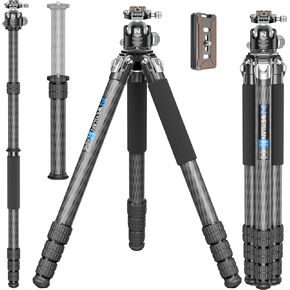 GX6 Carbon Fiber Tripod for Camera, External Center Column Compact Design, 10-Layer Carbon Fiber Tube, 29mm Professional Tripod Tube, Travel Tripod for Camcorder Telephoto Lens in Kuwait
