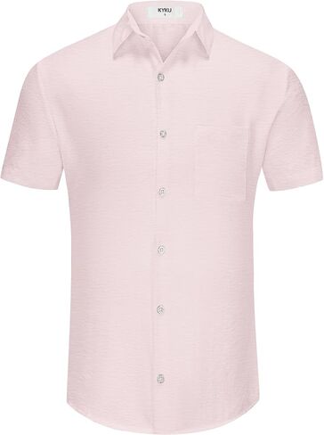 KYKU Men Shirts Button Down Short Sleeve Casual Summer Beach Vacation Clothing in Saudi Arabia