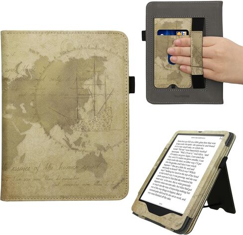 kwmobile Case Compatible with Amazon Kindle Paperwhite (10. Gen - 2018) Case - Cover for eReader with Magnetic Closure - Grey in Saudi Arabia