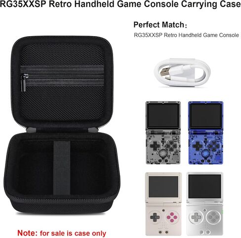 Elonbo Carrying Case for RG35XXSP Portable Flip Retro Handheld Game Console, Compatible with Anbernic RG35XXSP / Aivuidbs RG35XXSP Clamshell Video Games Consoles Storage Cover Holder, Grey in Saudi Arabia