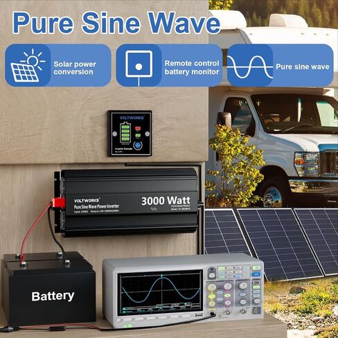 VOLTWORKS 2 AWG Gauge Red + Black Pure Copper Battery Inverter Cables Solar, RV, Car, Boat 1ft 3/8 in Lugs in Saudi Arabia