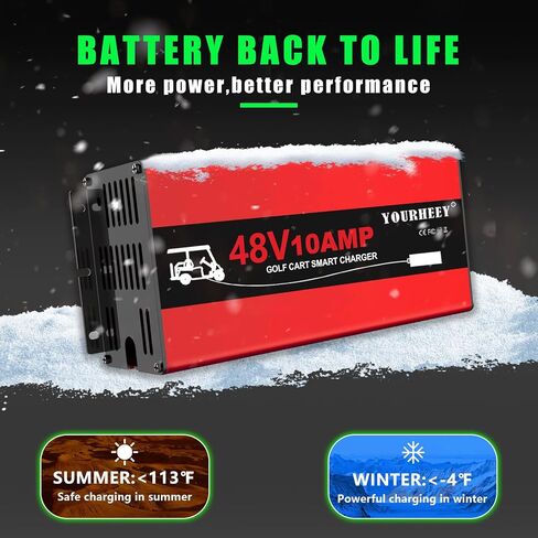 48 Volt Golf Cart Battery Charger for Club Car DS&Precedent, 15 Amp Smart Trickle Charge,Replace Club Car Charger 48 Volt, 4-6H Full Charge Portable Golf Cart Charger for Lead Acid Battery, 4Lbs in Saudi Arabia