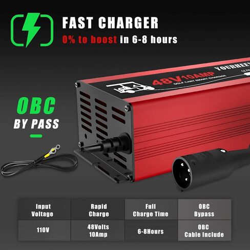 48 Volt Golf Cart Battery Charger for Club Car DS&Precedent, 15 Amp Smart Trickle Charge,Replace Club Car Charger 48 Volt, 4-6H Full Charge Portable Golf Cart Charger for Lead Acid Battery, 4Lbs in Saudi Arabia