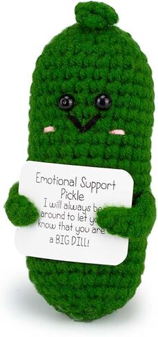 Funny Positive Potato Pickles Doll, Handmade Emotional Support Crochet Plant, Cheer Up Gift for Friends, Family and Lover, Mini Knitted Decor for Home Office Car (Pear) in Kuwait