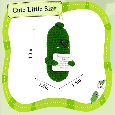 Funny Positive Potato Pickles Doll, Handmade Emotional Support Crochet Plant, Cheer Up Gift for Friends, Family and Lover, Mini Knitted Decor for Home Office Car (Pear) in Kuwait