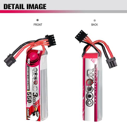 2 Packs CODDAR 350mAh 3S 11.4V 90C HV LiPo Battery with XT30 Connector for RC Racing Drone FPV Quads Quadcoper (CD3S35090HV) in Saudi Arabia