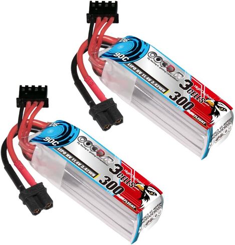 2 Packs CODDAR 350mAh 3S 11.4V 90C HV LiPo Battery with XT30 Connector for RC Racing Drone FPV Quads Quadcoper (CD3S35090HV) in Saudi Arabia