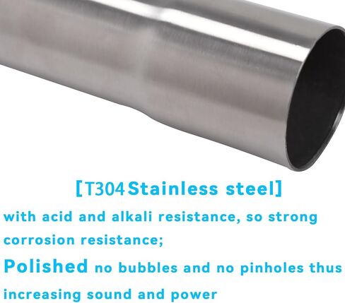 1.75 Inch Exhaust Pipe T201 Stainless Steel Exhaust Tubing,Tailpipe 1.75"OD to 1.75"ID Length 18"Straight Pipe Exhaust Universal Fitment,Connector Adapter Tubo Metal Tubing in Kuwait