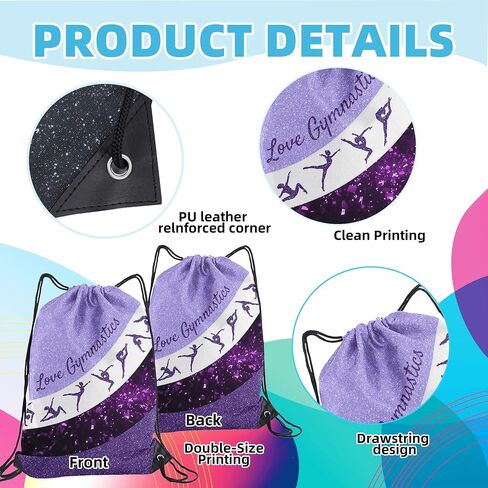 Gymnastics Drawstring Bag Gymnastics Backpack Gymnastics Party Favor Bag Team Gifts Bag (Red,1Pcs) in Saudi Arabia