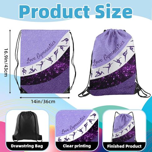 Gymnastics Drawstring Bag Gymnastics Backpack Gymnastics Party Favor Bag Team Gifts Bag (Red,1Pcs) in Saudi Arabia