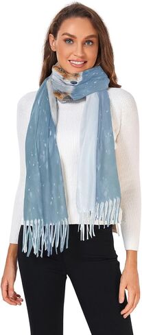 Women's Fashion World Map Scarves for Winter,Long Scarves for Women with Fringe,Super Soft Cashmere Feel Scarf Wraps and Pashminas for Women Ladies Girls in Saudi Arabia