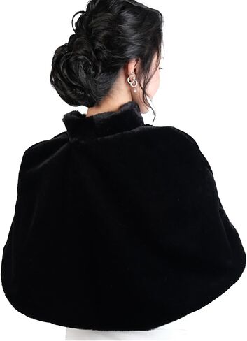 LIMELIA Bride Wedding Faux Fur | Shawl Wrap Stole for Bride, Bridesmaid - Feather Scarf Fur for Evenings, Bridal Wedding Party | Ribbon Collar Plush - White in Kuwait