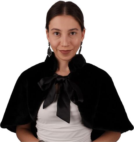 LIMELIA Bride Wedding Faux Fur | Shawl Wrap Stole for Bride, Bridesmaid - Feather Scarf Fur for Evenings, Bridal Wedding Party | Ribbon Collar Plush - White in Kuwait