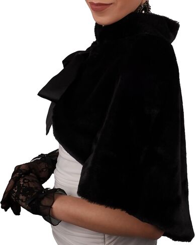 LIMELIA Bride Wedding Faux Fur | Shawl Wrap Stole for Bride, Bridesmaid - Feather Scarf Fur for Evenings, Bridal Wedding Party | Ribbon Collar Plush - White in Kuwait