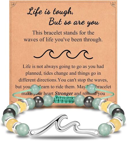 Inspirational Gifts for Women, Wave Inspirational Bracelet, Get Well Gifts, Thinking of You Gifts, Cheer Up Encouragement Gifts for Women Friends Sister - Life is Tough But So are You in Saudi Arabia