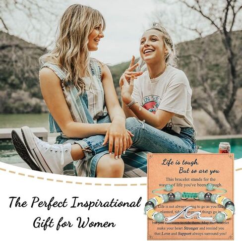 Inspirational Gifts for Women, Wave Inspirational Bracelet, Get Well Gifts, Thinking of You Gifts, Cheer Up Encouragement Gifts for Women Friends Sister - Life is Tough But So are You in Saudi Arabia