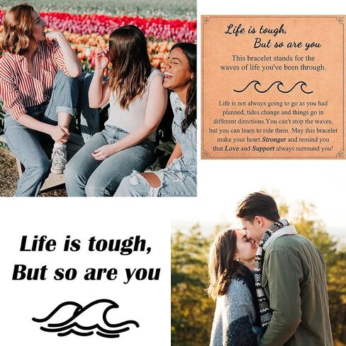 Inspirational Gifts for Women, Wave Inspirational Bracelet, Get Well Gifts, Thinking of You Gifts, Cheer Up Encouragement Gifts for Women Friends Sister - Life is Tough But So are You in Saudi Arabia