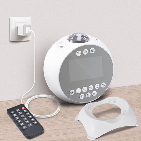 Kids Alarm Clock Star Projector, Galaxy Night Light Projector Kids, Bluetooth Speaker Alarm Clock Bedroom 14 White Noise Sounds 21 Projection Snooze Auto-Off Timer Remote Control, Black in Saudi Arabia