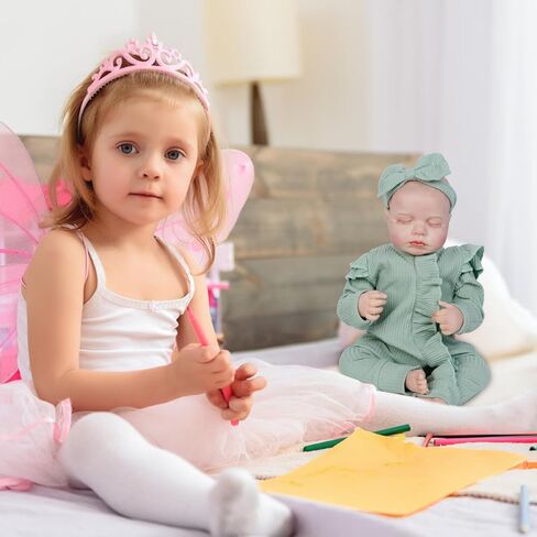 Jirachi Realistic Reborn Baby Dolls Girl, 18-inch Sleeping Lifelike Reborn Baby Dolls Soft Body Cute Newborn Baby Doll with Toy Accessories Gift for Kids Age 3 in Kuwait