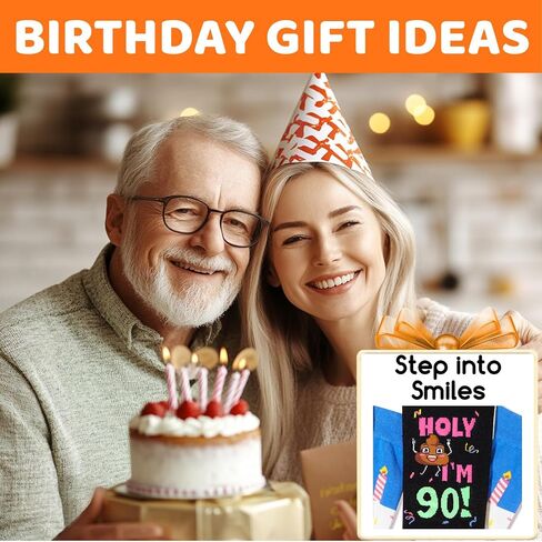 HAPPYPOP 90th Birthday Gifts Ideas Socks - Best Gifts for 90 Year Old Man Woman, 90th Birthday Gifts for Him Her, 90th Birthday Socks in Saudi Arabia