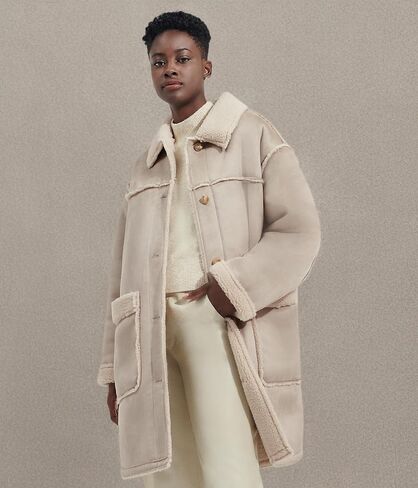 UGG Womens Takara Luxefluff Mid Jacket Coat in Kuwait