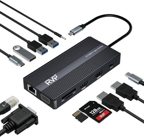 USB C Docking Station 3 Monitors, High-Performance 12-in-1, 100W Charging in Saudi Arabia