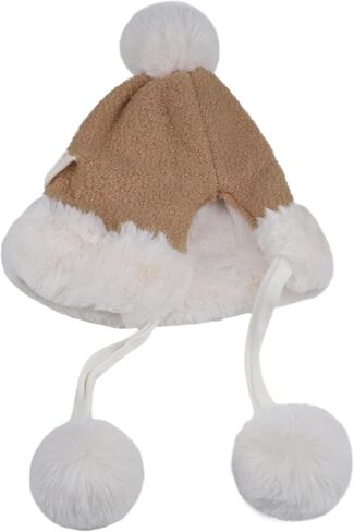 CLAPE Fur Trapper Hat Winter Furry Russian Cap Womens Pom Pom Beanie Hat Pompom Snow Hats Ski Cap Chunky Baggy Hat in Saudi Arabia