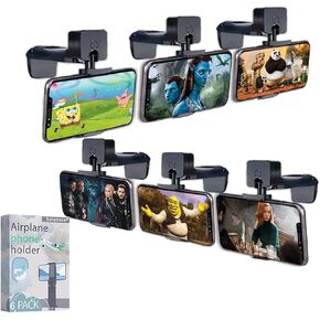 10 عبوات من حامل هاتف الطائرة لهواتف iPhone وSamsung وغيرها من الهواتف ومستلزمات السفر الأساسية وحامل الهاتف الخلوي وحامل الطائرة الهوائية ومقعد المكتب ومشبك الطيران والعطلات مقاس عالمي بدون استخدام اليدين in Kuwait