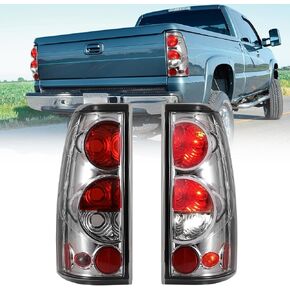 Winjet Tail Lights For Chevy Chevrolet Silverado 1999 2000 2001 2002 2003 2004 2005 2006 1500/2500/3500 GMC Sierra 1999-2003 Taillights Assembly Pickup Brake Rear Lamps Glossy Black/Clear Lens