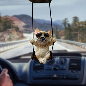 Swinging Dog Car Hanging Ornament, Labrador Interior Rearview Mirror Decoration and Car Charm Accessories for Rear View Mirrior