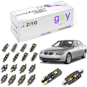 ZIYO LED Interior Light Kit Replacement for BMW 5 Series 2004-2016, 6000K Xenon White Dome Light Bulbs Upgrade Error Free (F10 Sedan 2011-2016 (19 Bulbs))