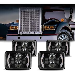 RGB Halo Headlights and Fog Lights Combo, APP Controlled Custom Colors, Music Mode, DOT Approved (RGB Headlights and RGB Fog Lights Combo)