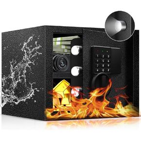 2.8 Cu Ft Safe Box For Home Documents -Steel Electronic Digital Safety Box for Office Money Jewelry Valuables, Personal Security Lock Box with Sensor Light, Removable Shelf, Mute Function