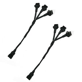 2Pcs RGB 2 Way Splitter Y Cable Extension Wire for RGB LED Motorcycle Light Rock Light (1 Male to 2 Female Extension Cable)