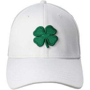 Black Clover Unisex Premium Clover 1 White/Black Fitted Golf Hat, Small/Medium
