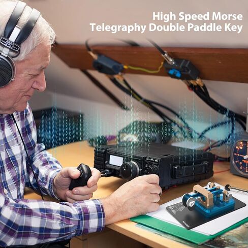 CW مفتاح مورس مفتاح مورس تلغراف مفتاح مورس رمز سبائك الألومنيوم CW مفتاح مورس قاعدة مربعة الشكل رمادي in Kuwait