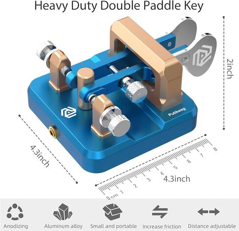 CW مفتاح مورس مفتاح مورس تلغراف مفتاح مورس رمز سبائك الألومنيوم CW مفتاح مورس قاعدة مربعة الشكل رمادي in Kuwait