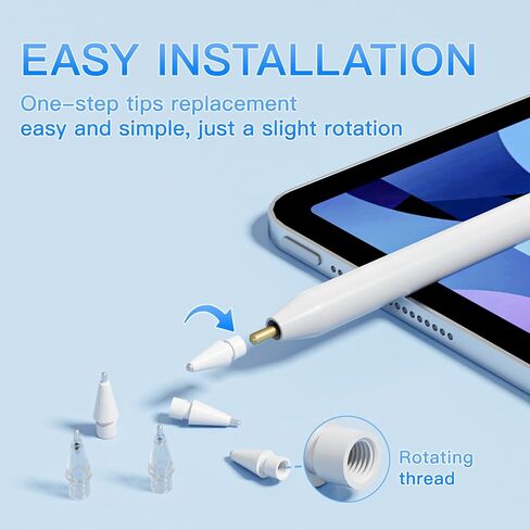 Replacement Tips for Apple Pencil 1st Generation / 2nd Generation, Fine Point Nibs, Pencil-Like Writing Feel, Precise Stroke, No Wear (8 Pack) in Saudi Arabia